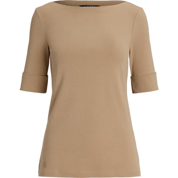 t-shirt Lauren Petite marrone
