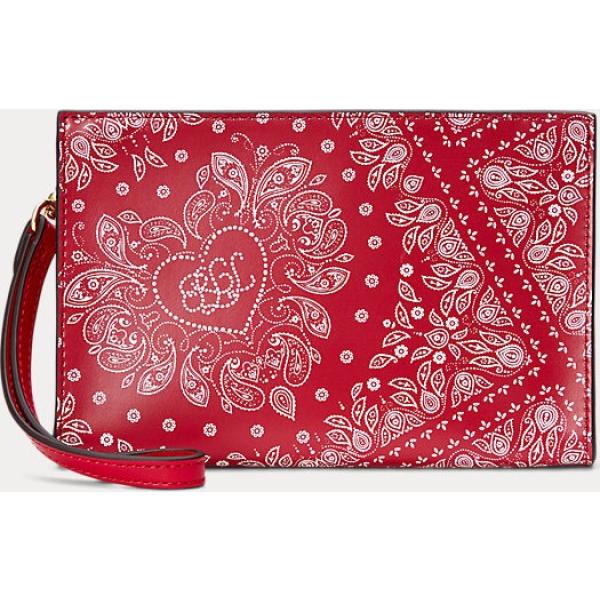 pochette Lauren rosso con stampe