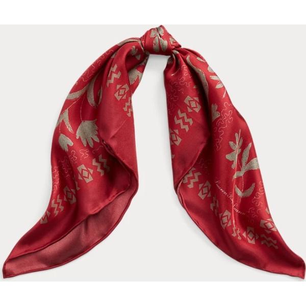 foulard Lauren rosso a fiori