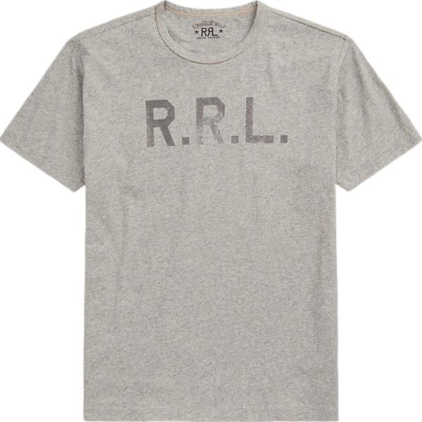 t-shirt Rrl grigio con stampe