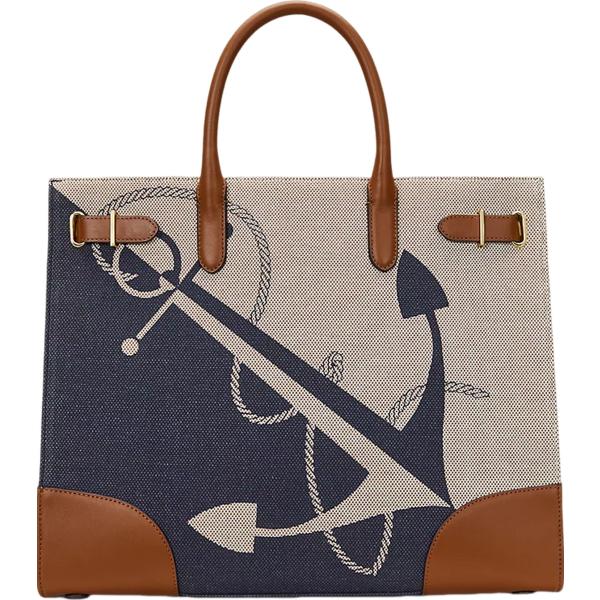 borse tote Lauren grigio con stampe