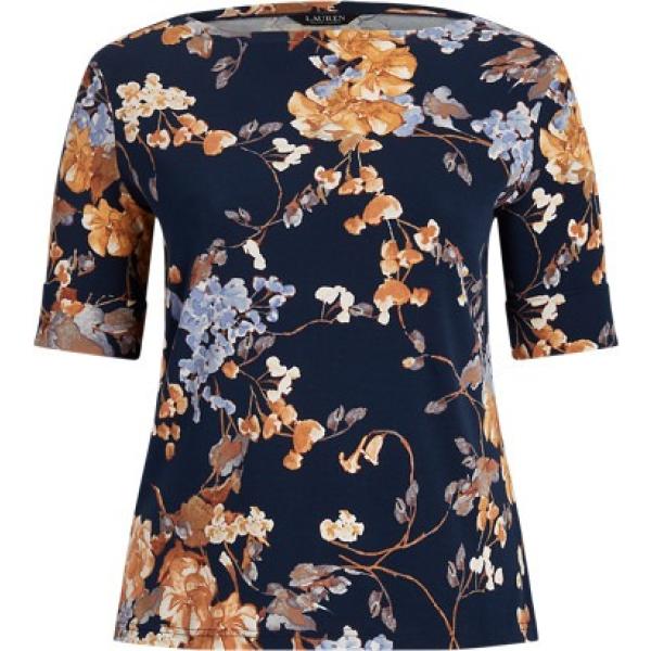 t-shirt Lauren blu a fiori