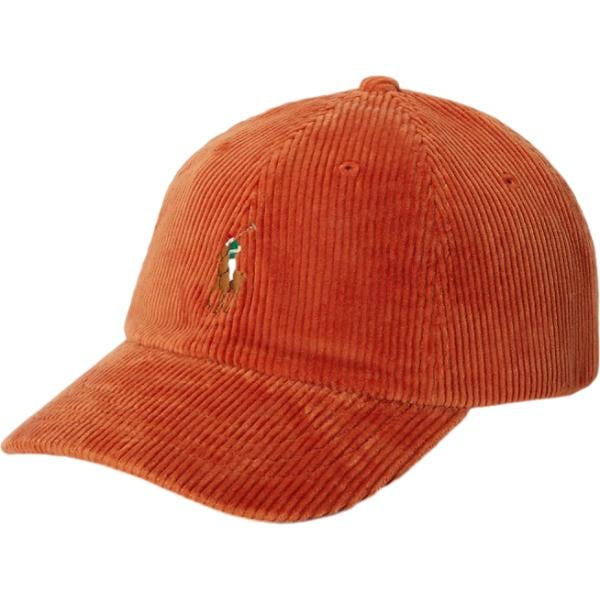 Cappello con visiera da uomo in arancione scuro con fibbia in pelle Polo Ralph Lauren