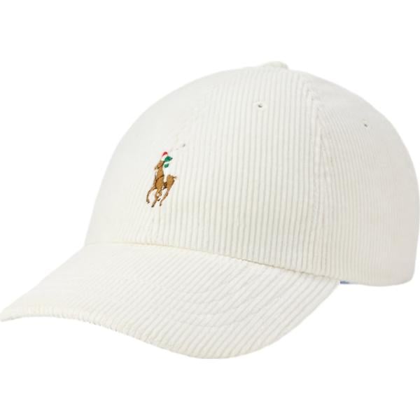 Cappello con visiera da uomo in bianco neve con fibbia in pelle Polo Ralph Lauren
