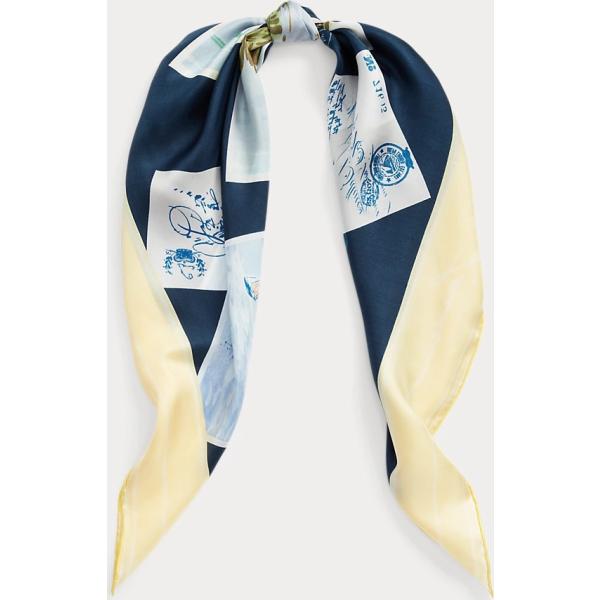 foulard Lauren grigio con stampe