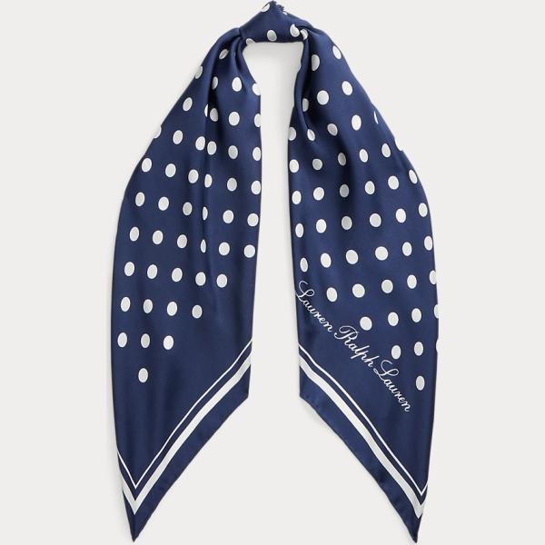 foulard Lauren blu a pois