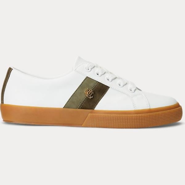 sneakers alte Lauren marrone a righe