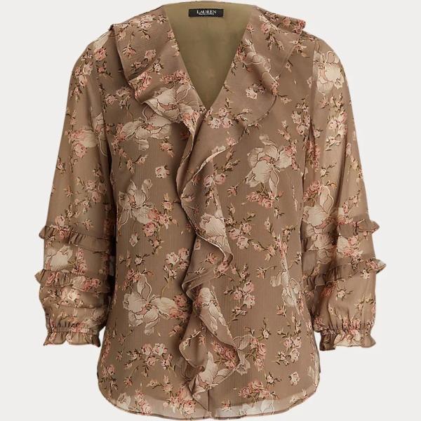 camicie Lauren marrone a fiori