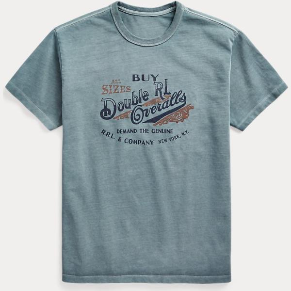 t-shirt Rrl grigio con stampe