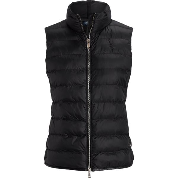 piumino da donna in nero pece tessuto impermeabile Polo Ralph Lauren