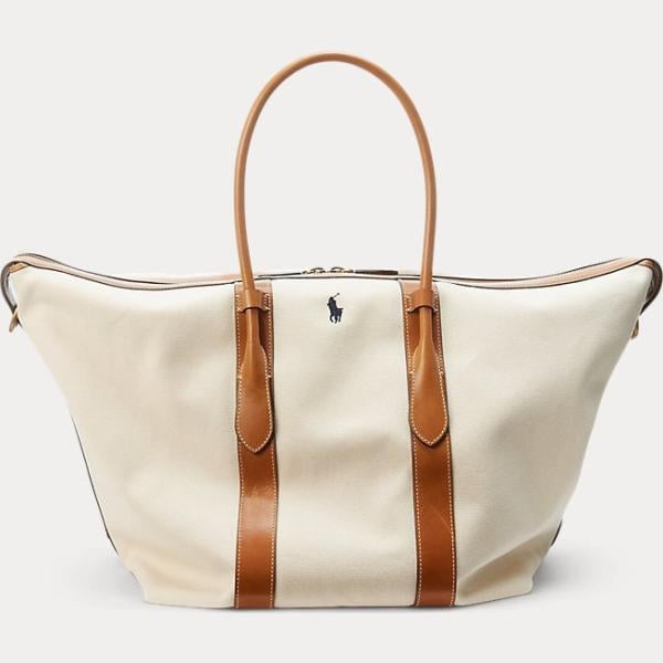 borse tote Polo Ralph Lauren bianco con stampe