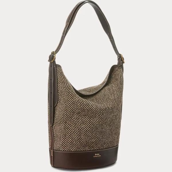 borse a secchiello Polo Ralph Lauren marrone con stampe