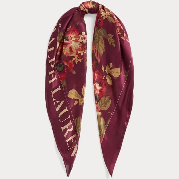foulard Lauren rosso a fiori