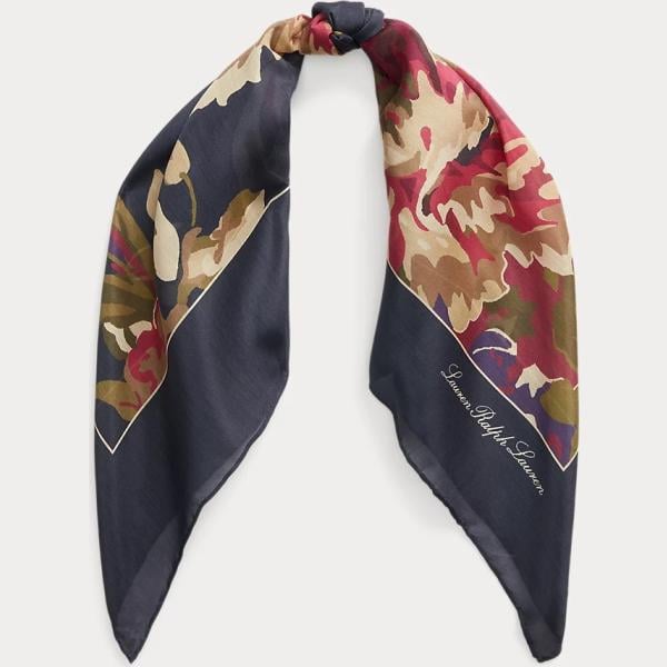 foulard Lauren grigio a fiori