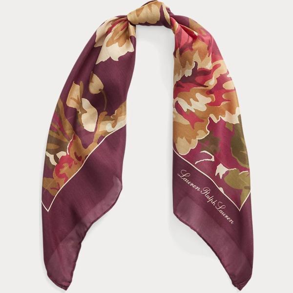 foulard Lauren rosso a fiori
