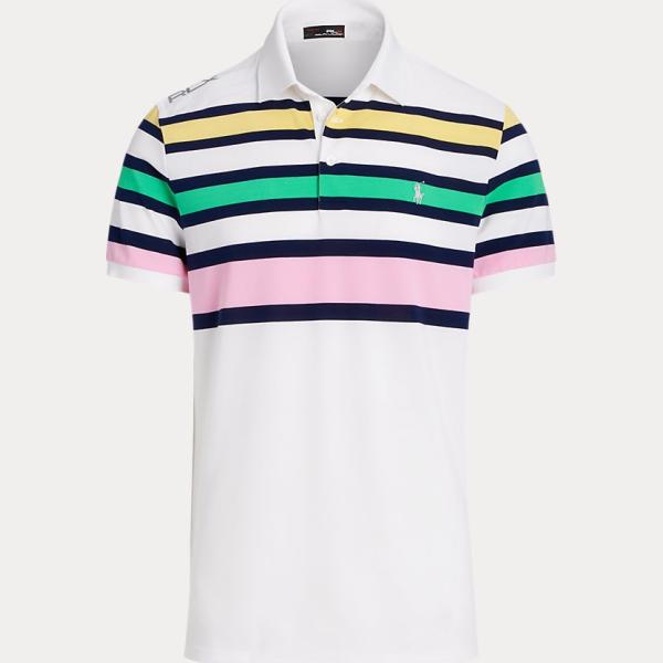 polo RLX Golf bianco a righe