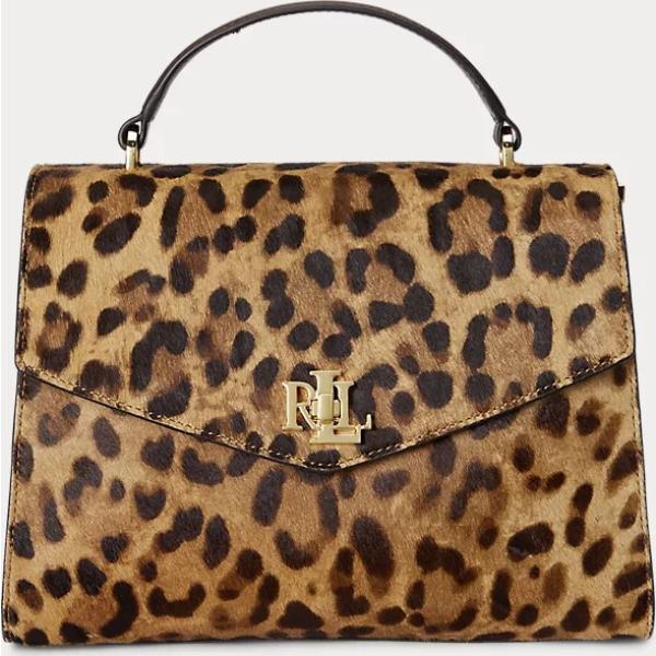 borse a mano Lauren marrone animalier
