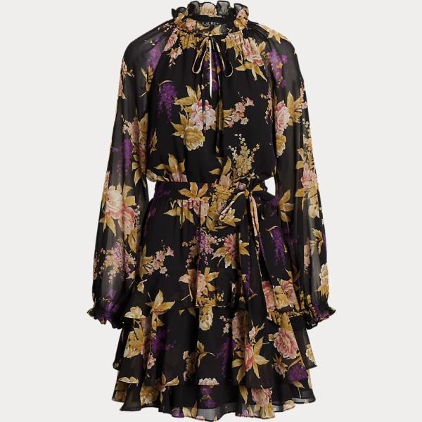 vestiti Lauren nero a fiori