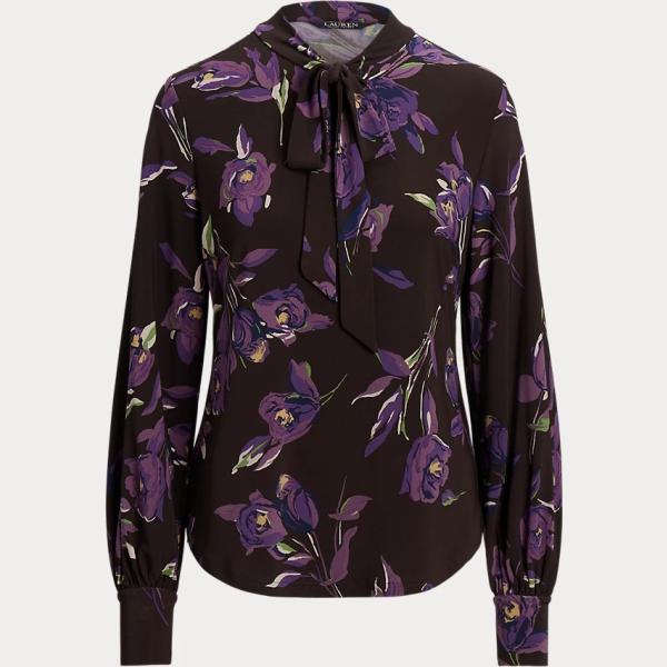 top Lauren nero a fiori