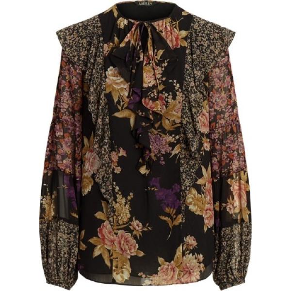 camicie Lauren Petite nero a fiori