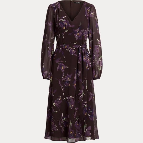 vestiti Lauren Petite nero a fiori