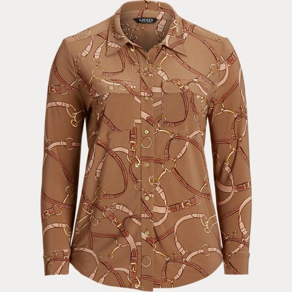 camicie Lauren marrone con stampe