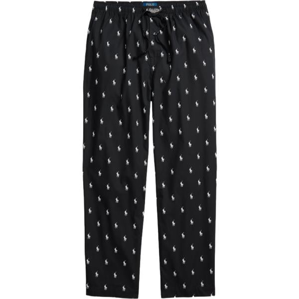 Pantaloni da uomo in nero pece in cotone Polo Ralph Lauren
