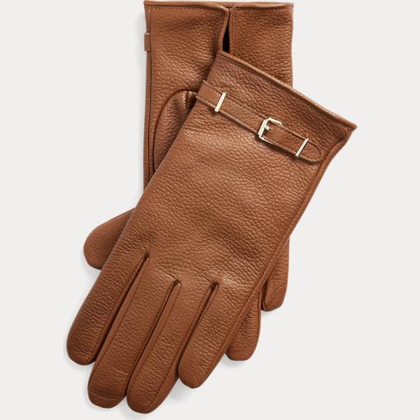 guanti Lauren marrone