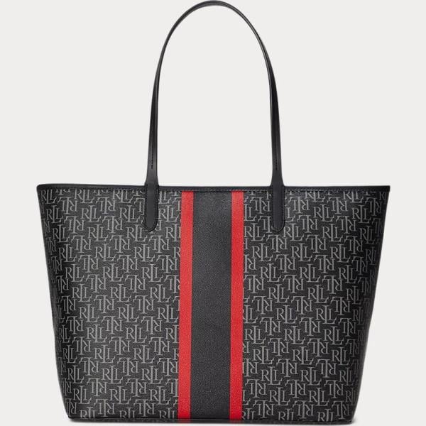 borse tote Lauren grigio a righe