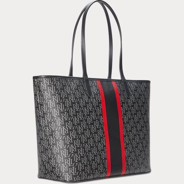 borse tote Lauren grigio a righe