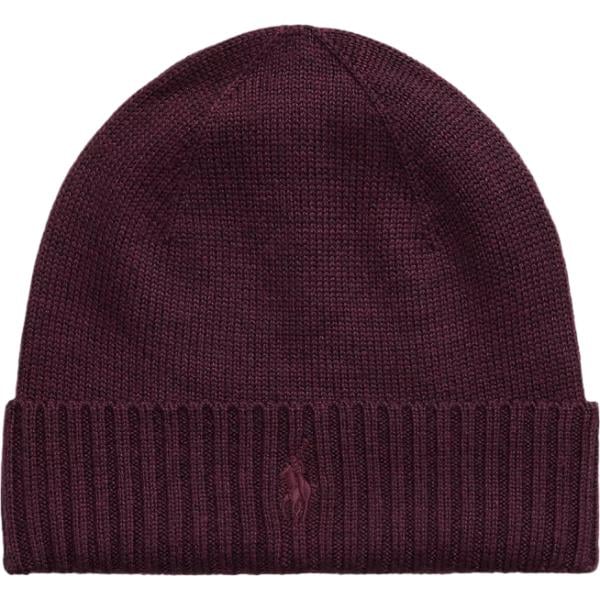 Beanie da uomo in marrone scuro lavorato a maglia in lana Polo Ralph Lauren