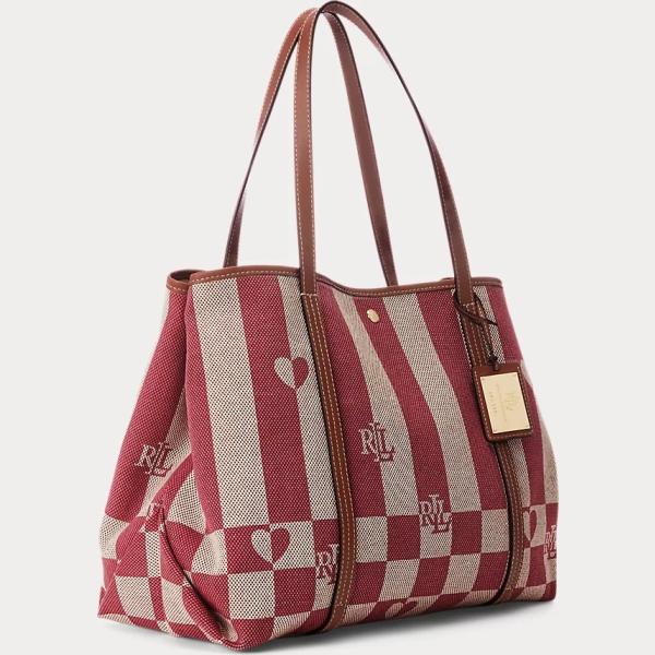 borse tote Lauren rosso a quadri