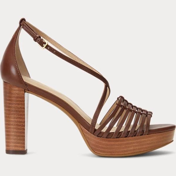 sandali in pelle Lauren marrone