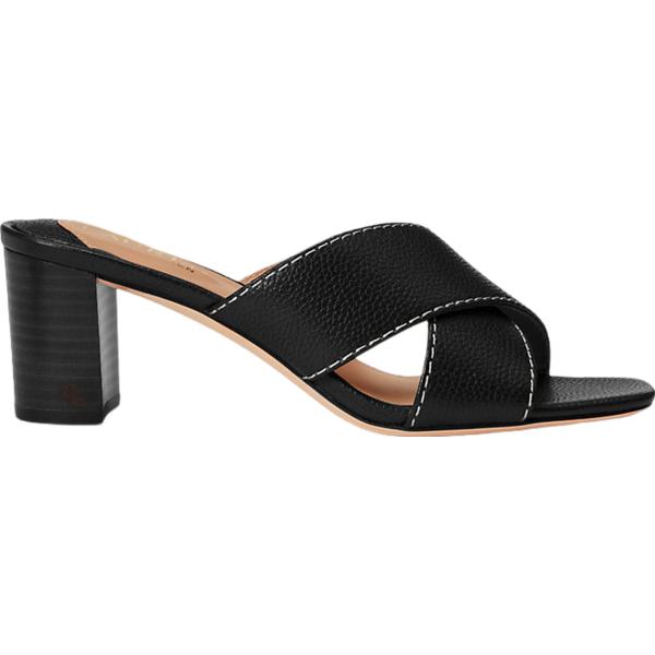 sandali in pelle Lauren nero