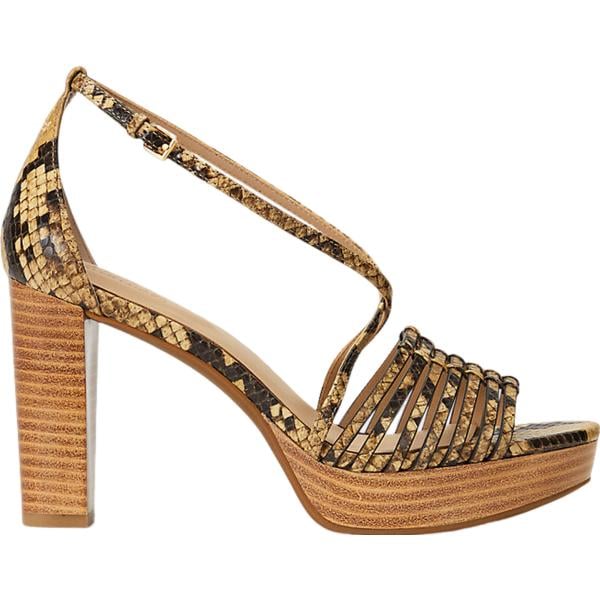 sandali in pelle Lauren marrone serpente