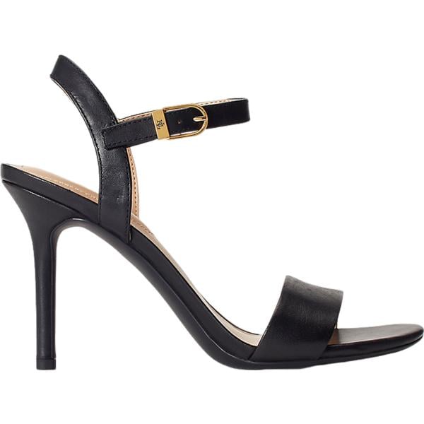 sandali in pelle Lauren nero