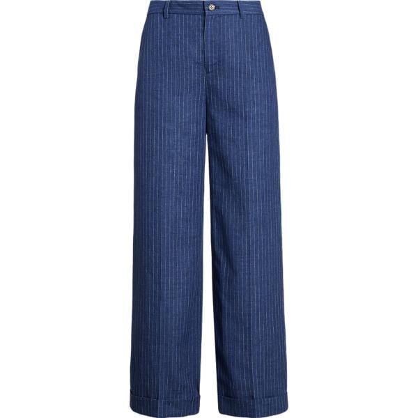 pantaloni Lauren Petite blu a righe