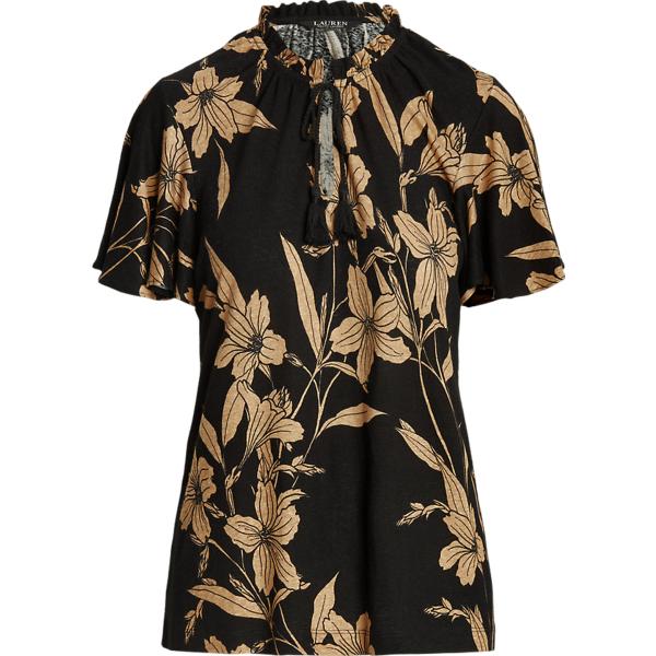 top Lauren nero a fiori