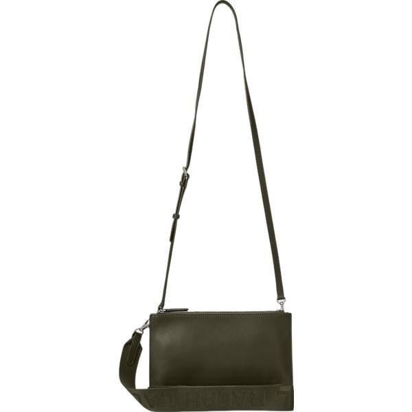 borsa a tracolla da donna in verde oliva con stampe in pelle Lauren