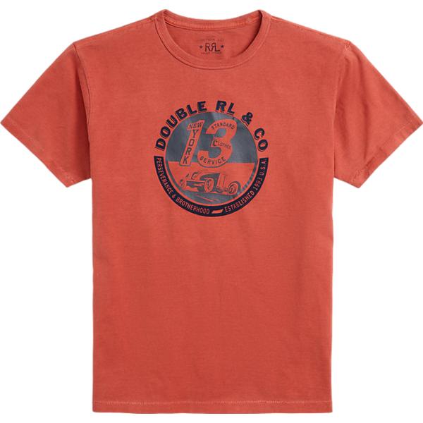 t-shirt Rrl rosso con stampe