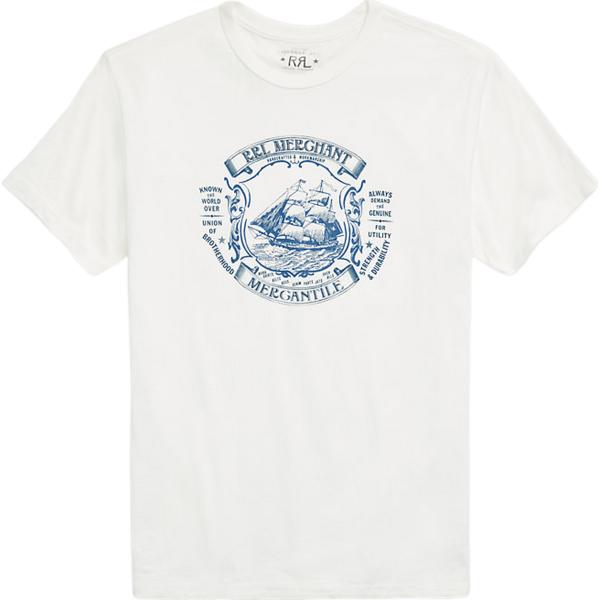 t-shirt Rrl bianco con stampe