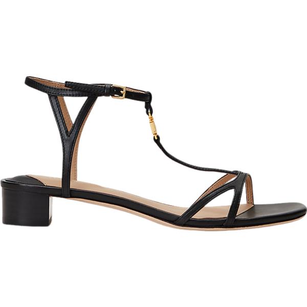 sandali in pelle Lauren nero