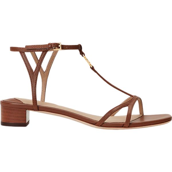 sandali in pelle Lauren marrone