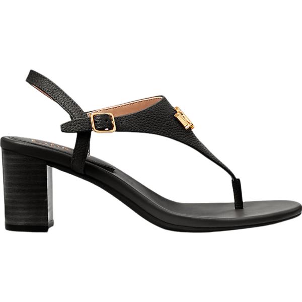 sandali in pelle Lauren nero