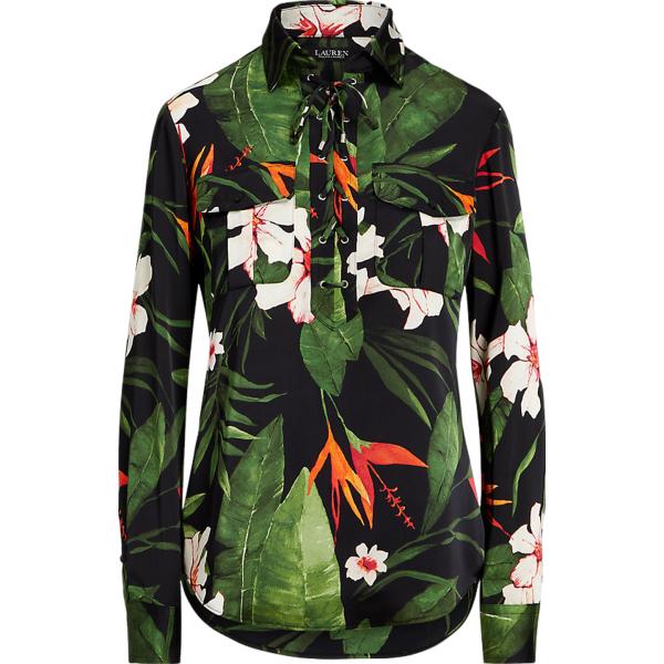 camicie Lauren nero a fiori