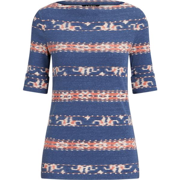 t-shirt Lauren Petite blu con stampe
