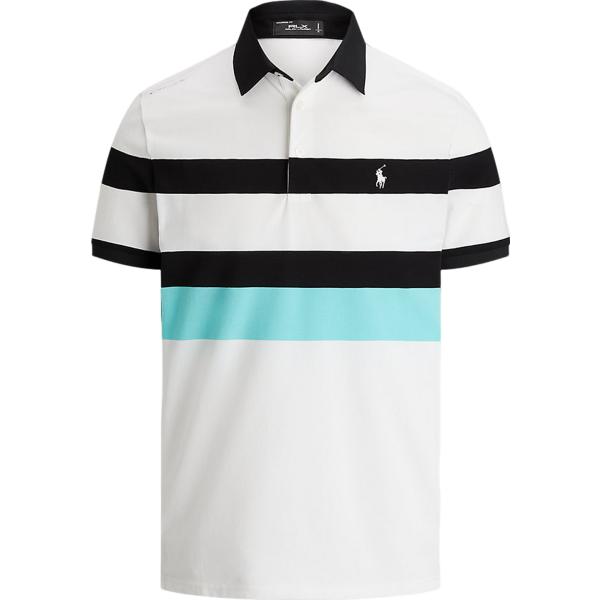 polo RLX Golf bianco a righe