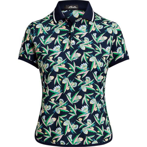 polo RLX Golf blu a fiori