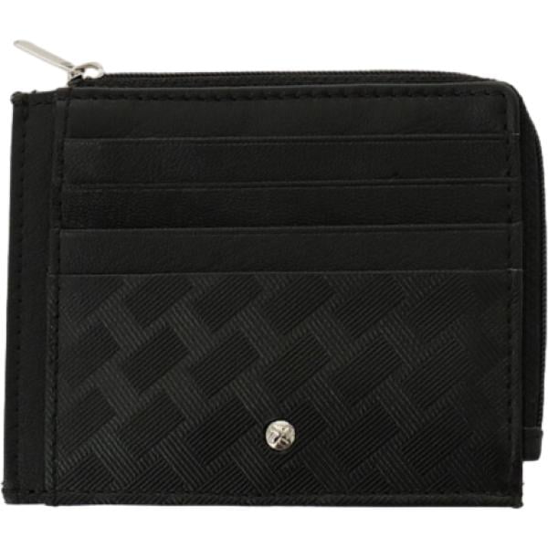 Portafoglio da uomo in nero pece con stampe con zip Imperial