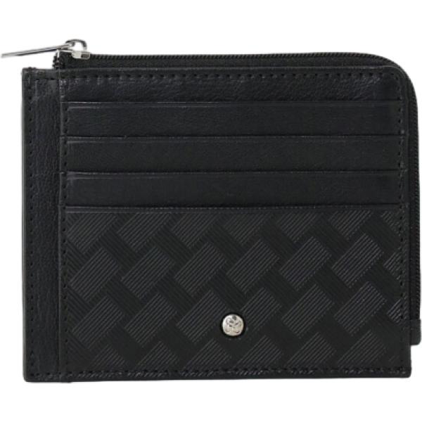 Portafoglio da uomo in nero pece geometrica con zip Imperial